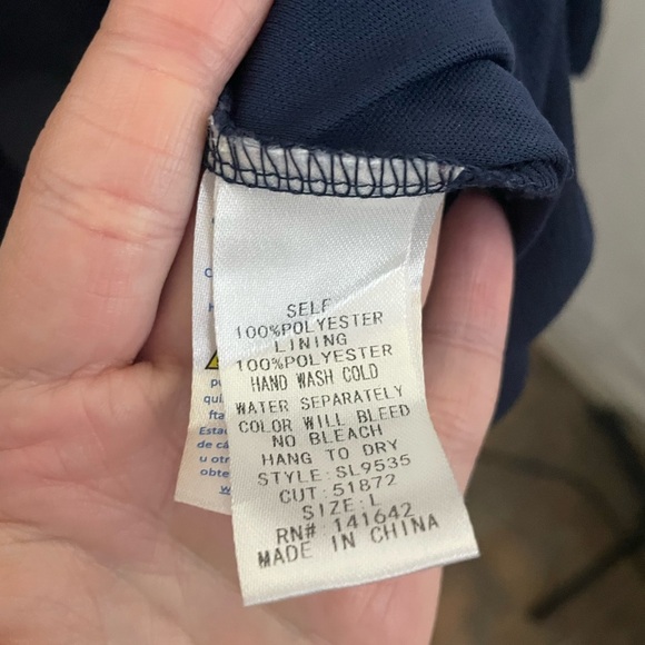 She + Sky Navy Blue Short Sleeve V Neck Romper‎ Sz L - Picture 6 of 11